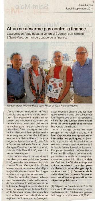 2014- Action à Jersey & Saint-Malo dans la presse
