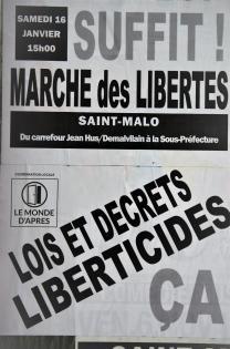 Rassemblement à Saint-Malo contre les lois liberticides